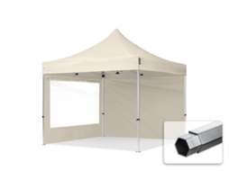 Tenda Dobrável 3x3m, Alumínio Profissional De 40 Mm, Laterais Com Janelas Panorâmicas, Creme