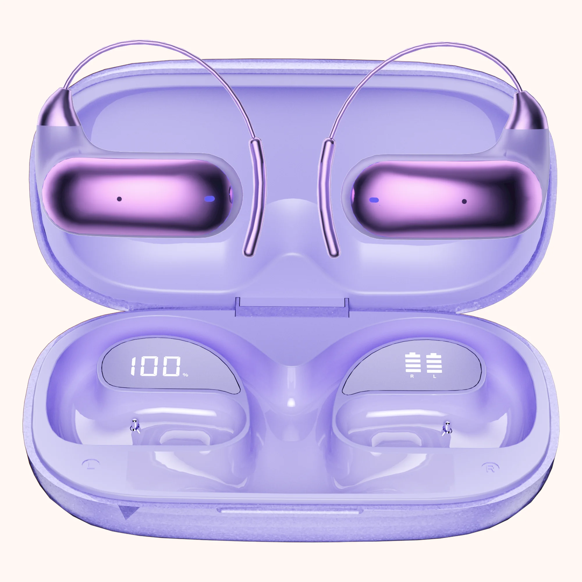 Fones De Ouvido Bluetooth Com Ia (roxos) Para Tradução Simultânea, Com Interpretação Inteligente Em Tempo Real.