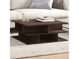 Vidaxl Mesa De Centro 70x70x29 Cm Derivados Madeira Carvalho Castanho