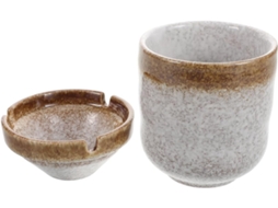 Cinzeiro de cerâmica para exterior em estilo retrô japonês-chinês, com design em forma de funil à prova de vento.