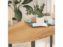 Vidaxl Tampo De Mesa 140x60x2 Cm Carvalho Maciça Oval Castanho-claro