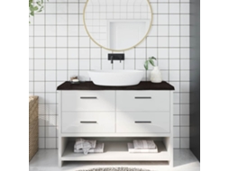 Vidaxl Bancada P/ Wc 120x50x(2-4)cm Madeira Tratada Maciça Castanho