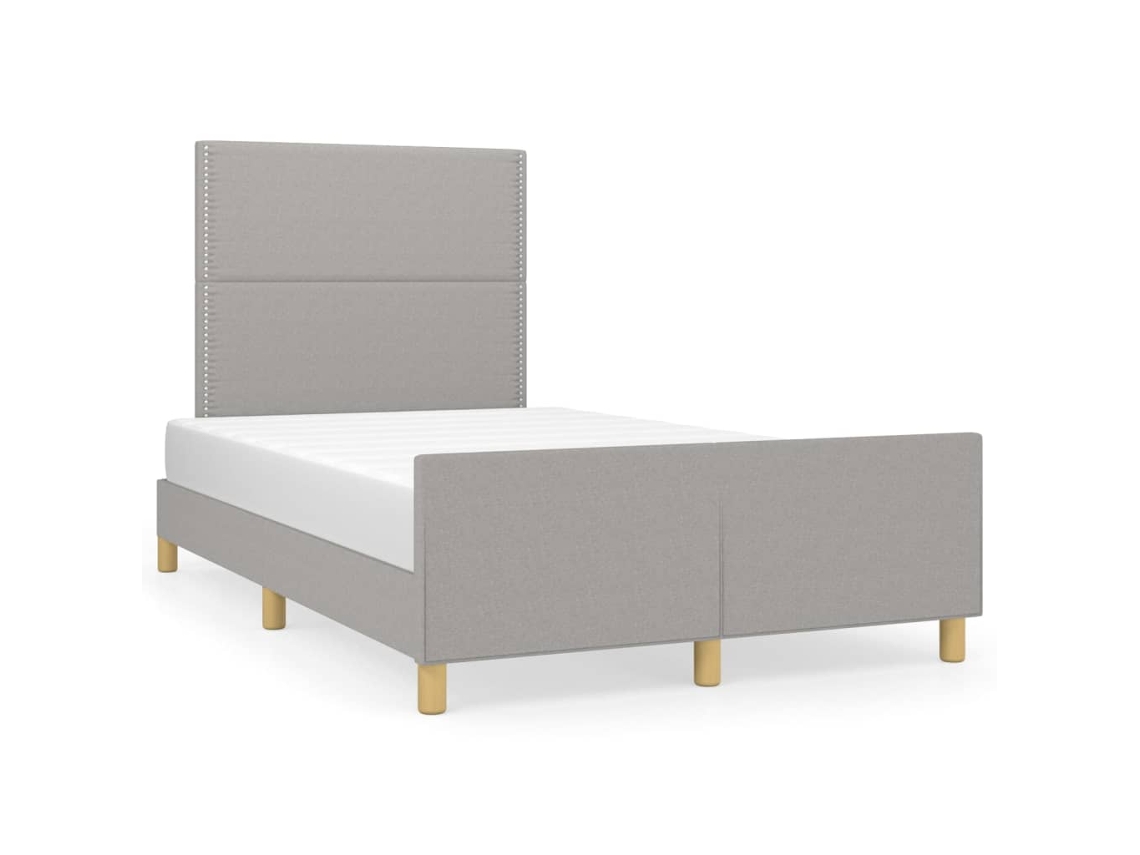 Vidaxl Estrutura De Cama Sem Colchão Cinza Claro Tecido