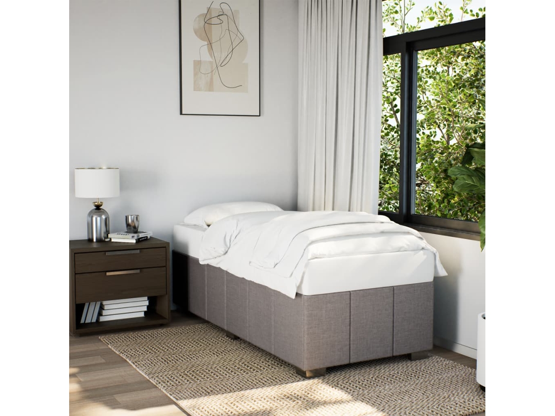 Vidaxl Estrutura Cama Sem Colchão 90x200 Cm Tecido Cinza-acastanhado