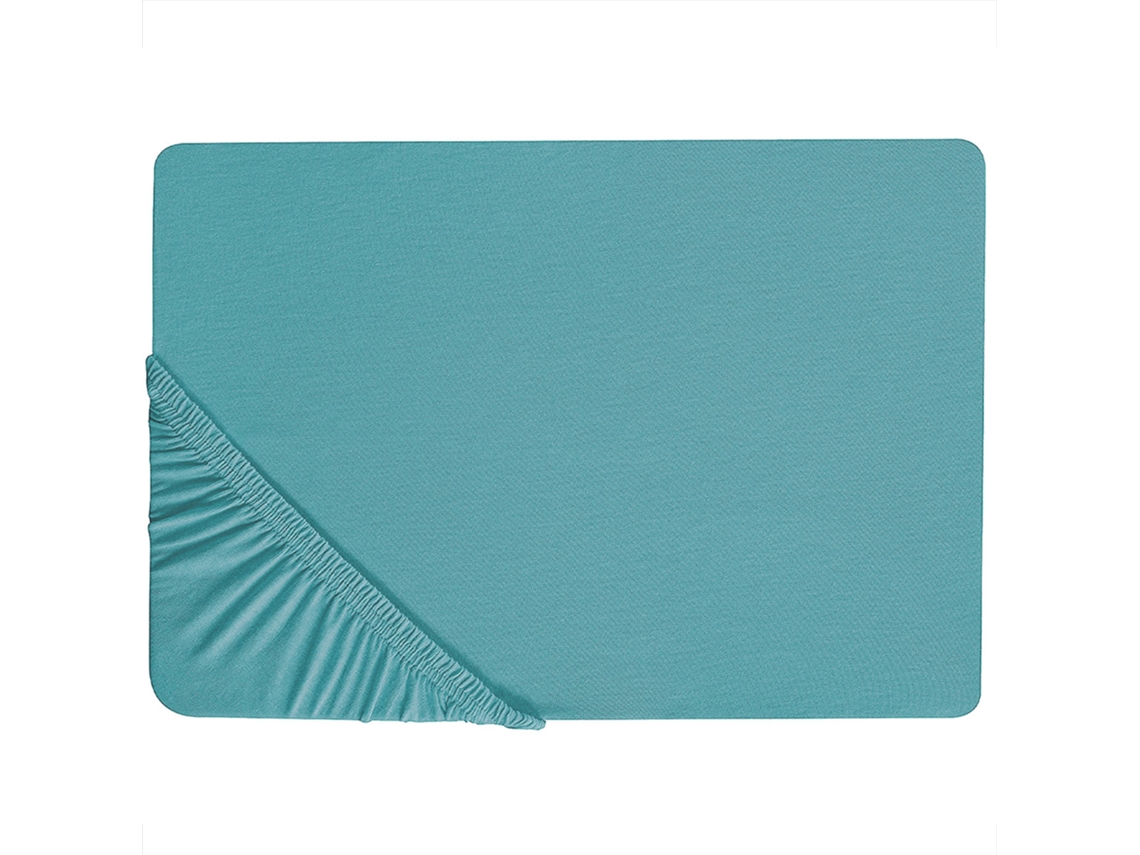 Sábana Beliani Hofuf De Algodón Azul 90x200x25