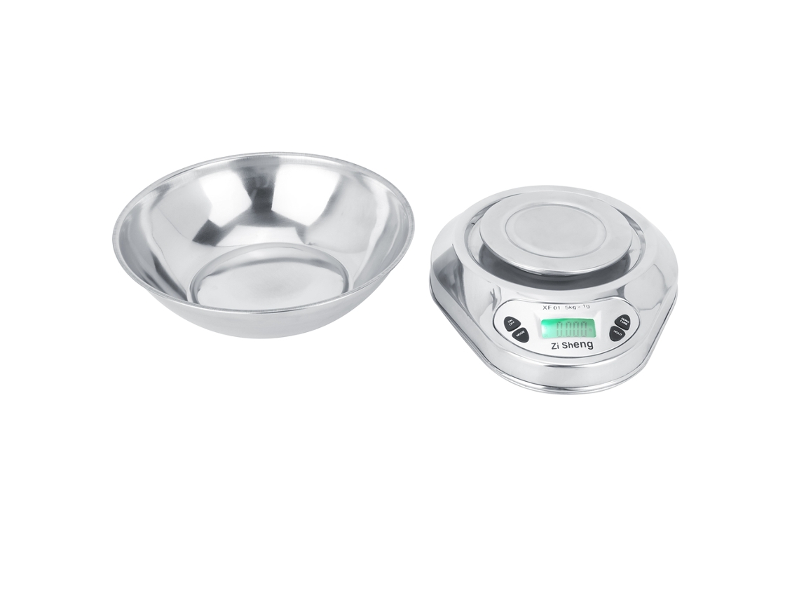Balança De Cozinha Digital Eletrônica Portátil De 5 Kg/1 G Em Aço Inoxidável Com Tigela. Aquaforge
