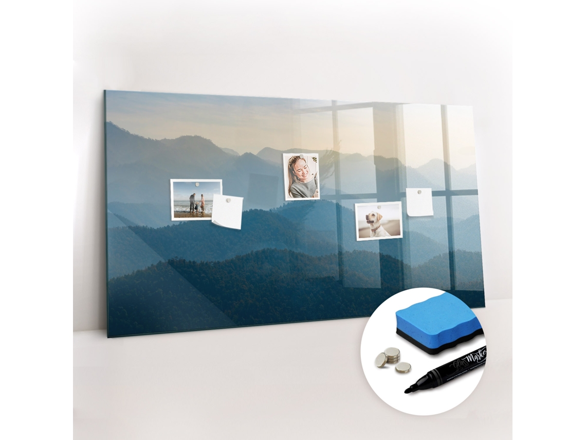Quadro Magnético Decorativo Abstração De Paisagem Para A Cozinha Espelharte (120x60 Cm)