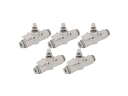 5 Peças Válvula De Restrição Pneumática Pvc Reta Ajustável Para Tubo De 4mm
