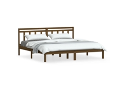 Bed Frame, Bed Frames Vidaxl Marrom Madeira De Pinho (200 X 200 Cm)