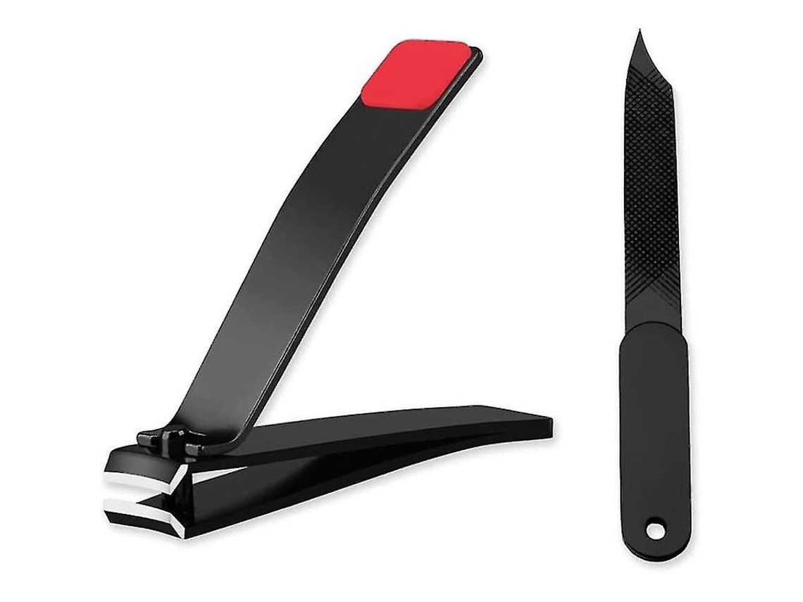 Tesoura de Unhas e Lixa de Aço Inoxidável para Idosos Adultos com Punho de Silicone Estendido