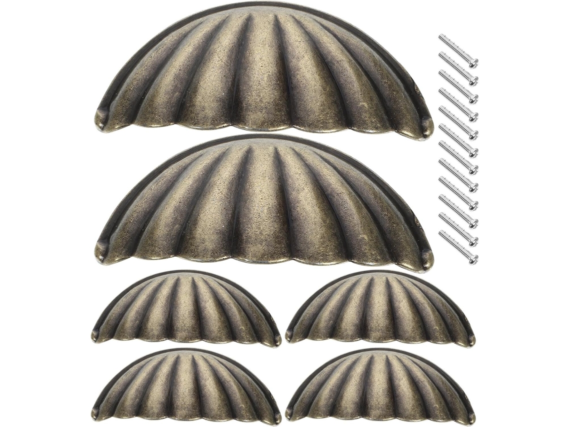 Bestyash Conjunto De 6-puxadores Vintage Para Armários Em Bronze Antigo, Resistentes E Elegantes Estilo Funcional