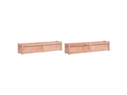 Conjunto 2 Vasos/floreiras de jardim VIDAXL madeira de douglas maciça (150 x 31 x 31 cm)