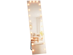 Espelho de Corpo Completo Rgb Led Espelho Permanente com 21 Lâmpadas 7 Cores Luz Função de Memória do Interruptor Toque Ge