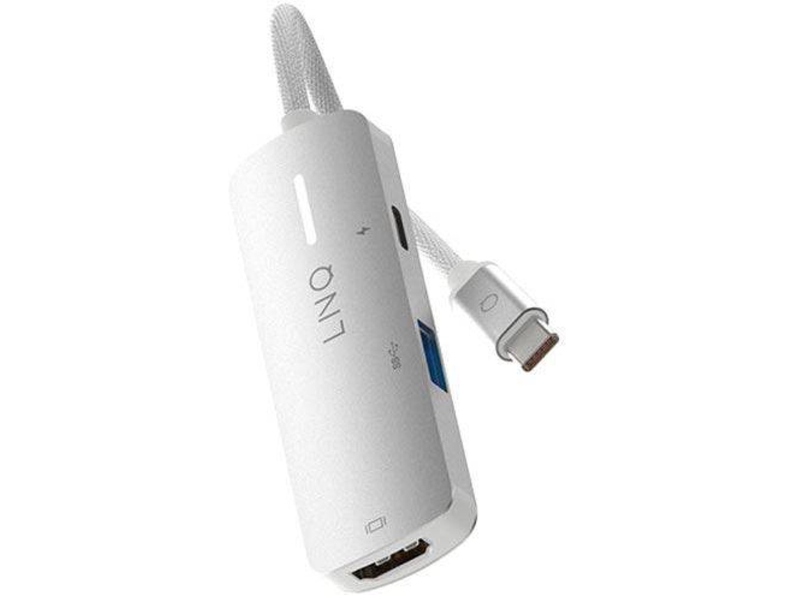 Adaptador Hub LINQ - LQ49031 (3 em 1 - Usb-C - HDMI - Branco)