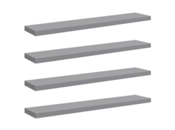 Prateleiras de Parede Suspensas 4 peças 120x23,5x3,8cm MDF Cinza MAISON EXCLUSIVE