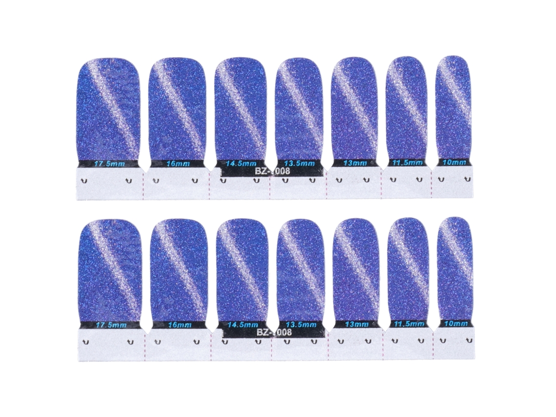 14pcs Adesivo De Unha Autoadesivo Diy Glitter Estilo Faixa De Esmalte De Unha Envelopamento Completo Decal(08)