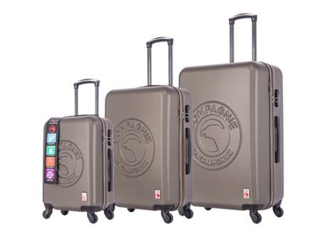 Conjunto de 3 Malas com Rodas Cinza Cc-T366 Grey COMPAGNIE DE CALIFORNIE