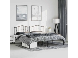 Estrutura De Cama Com Cabeceira 183x213 Cm Metal Preto