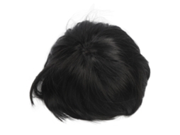 Peluca De Reemplazo Para Hombre Con Flequillo Corto Recto Negro