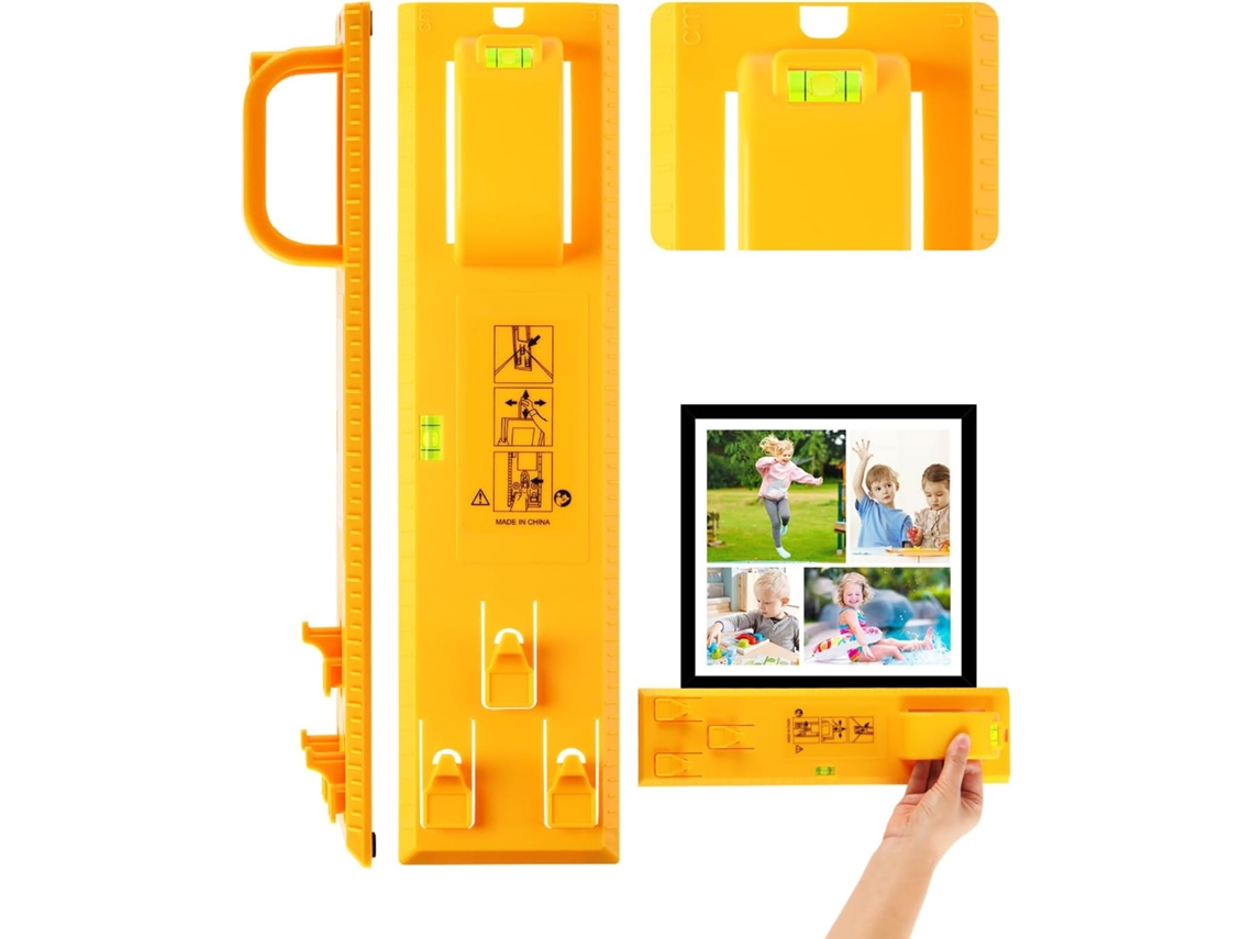 Kit de Ferramentas para Pendurar Quadros, com 2 Níveis Integrados, para Facilitar o Posicionamento e o Uso. AQUAFORGE