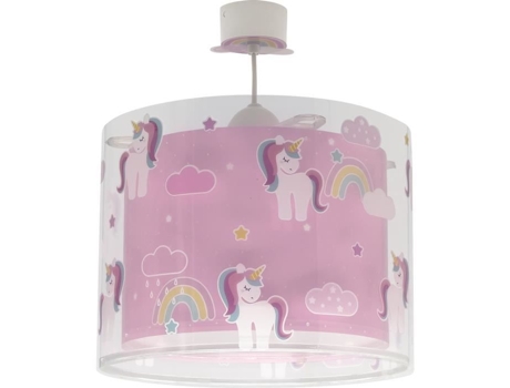 Pendente infantil - DALBER - Unicórnios - Rosa - PVC - LED - 1 lâmpada(s)