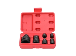Conjunto de 6 Adaptadores Redutores de Impacto com Caixa 1/4 3/8 1/2 3/4 Polegada | S/MARCA