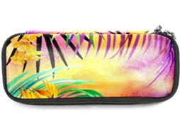 Estojo Lápis Com Estampa De Folhas Tropicais Em Aquarela, Grande Capacidade, Ideal Marcadores, Organizador