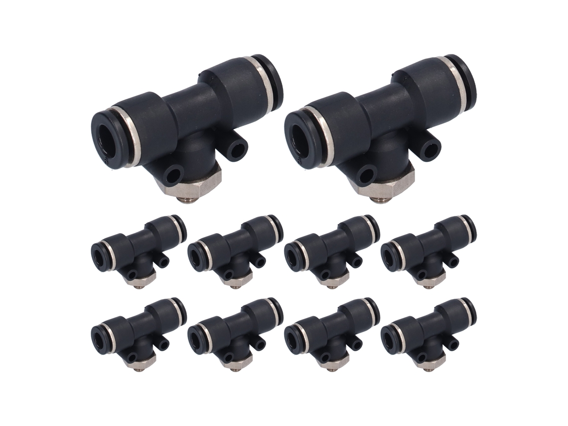 Conector Pneumático Com Rosca Externa Pvc Durável 10pcs Acessório Equipamento Automação 06-01c