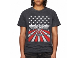 Rockinstone Top Gun Movie Stars And Stripes Heather Navy Adult T-shirt Size:m
