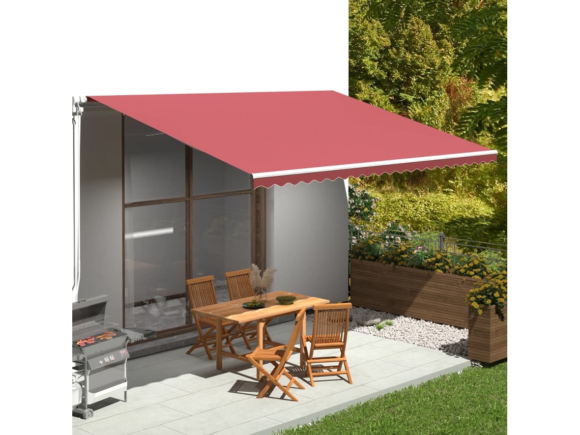 Vidaxl Tecido De Substituição Para Toldo Bordô 5x3,5 M Poliéster