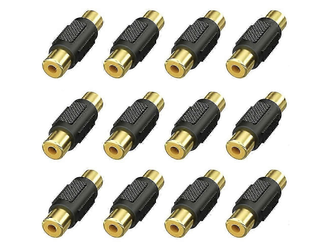 Conjunto De 12 Conectores Rca Fêmea, Adaptadores Rca Fêmea Para Alto, Falantes, Cabos Rca, Toca, Discos E Amplificadores