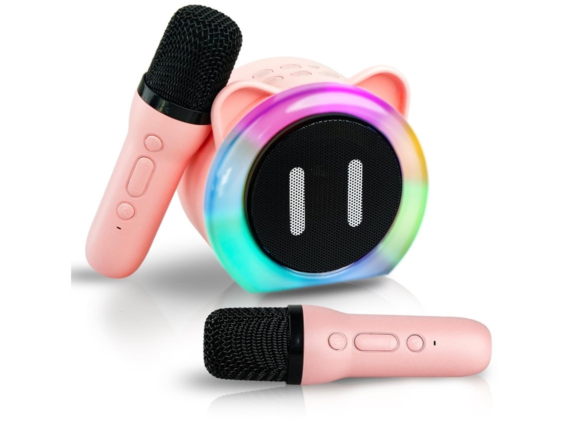 Mini Máquina De Karaokê Infantil Karaokê Portátil Bluetooth Com 2 Microfones Sem Fio Suporte Tf Usb Presente De Aniversário Para Meninas Yizhood