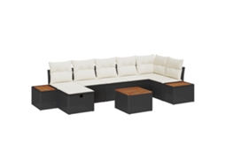 Conjunto 8 Móveis Para Exterior Vidaxl Preto Vime Pe (55 X 55 X 37 Cm)
