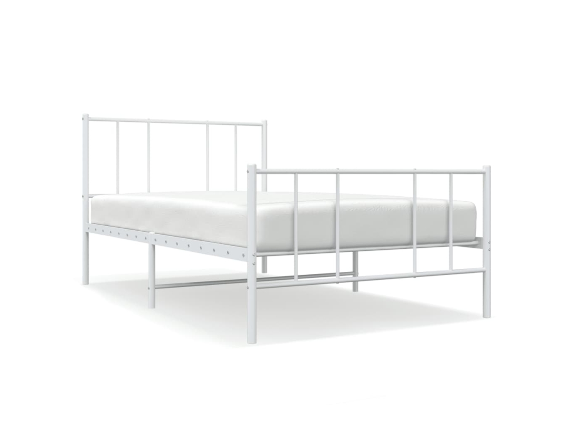 Bed Frame, Bed Frames Vidaxl Branco Aço (100 X 190 Cm)