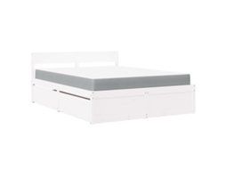 Bed, Beds Vidaxl Branco Madeira De Pinho (160 X 200 Cm)