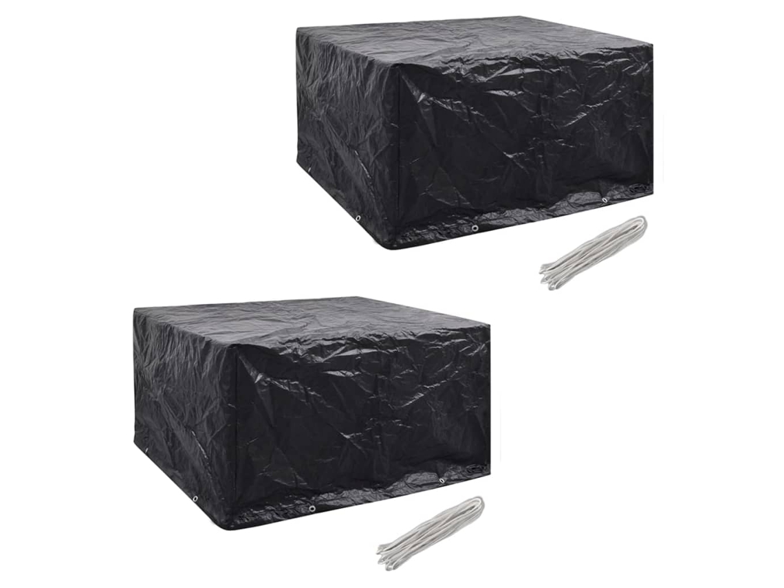 Vidaxl Conjunto Capas P/ Mobiliário Jardim 2 Pcs 8 Ilhós 172x113 Cm