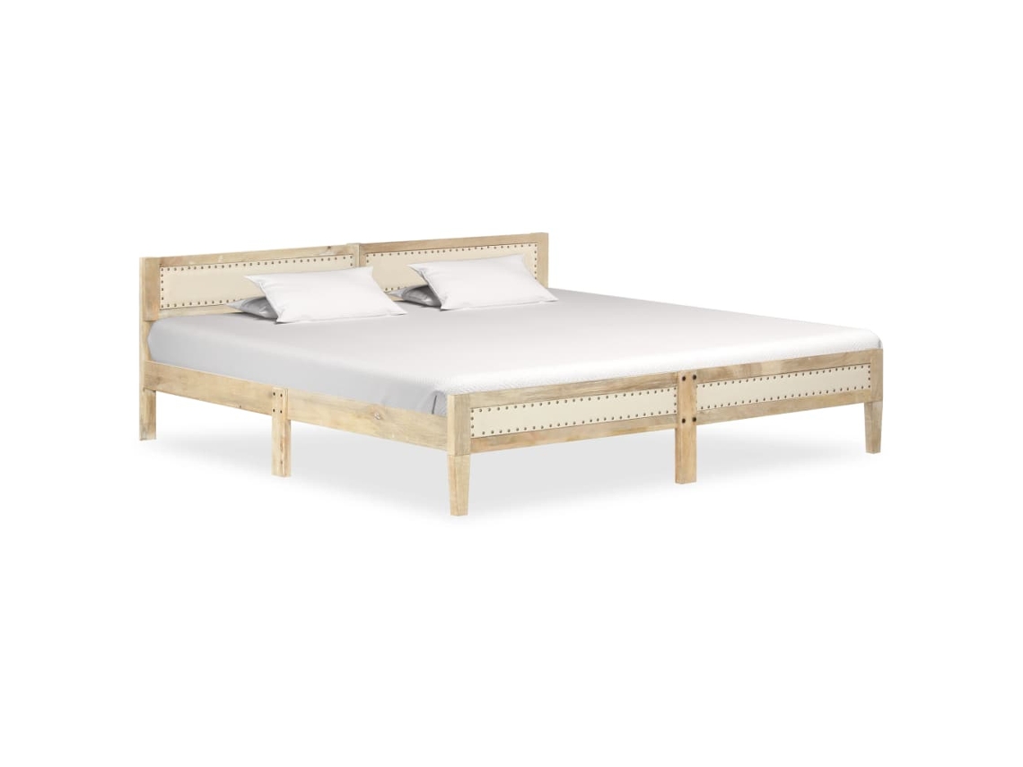 Vidaxl Estrutura de Cama 200 Cm Madeira de Mangueira Maciça