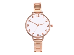 Relógio de Pulso Feminino de Moda com Pulseira de Aço Quartzo Ouro Branco