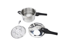 Panela de pressão em aço inox com válvula de segurança, 5L, compatível com gás e indução LAXISCREED