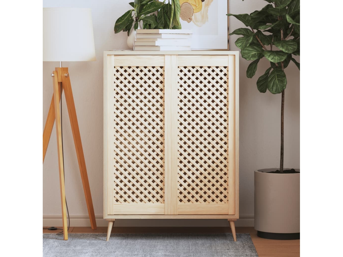 Vidaxl Portas De Armário Design Treliça 2 Pcs 39,5x99 Cm Pinho Maciço