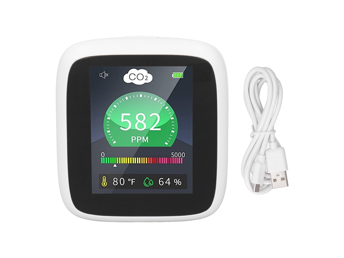 Detector De Co2 Interno Medidor De Qualidade Do Ar Com Alarme De Temperatura E Umidade Slowmoose