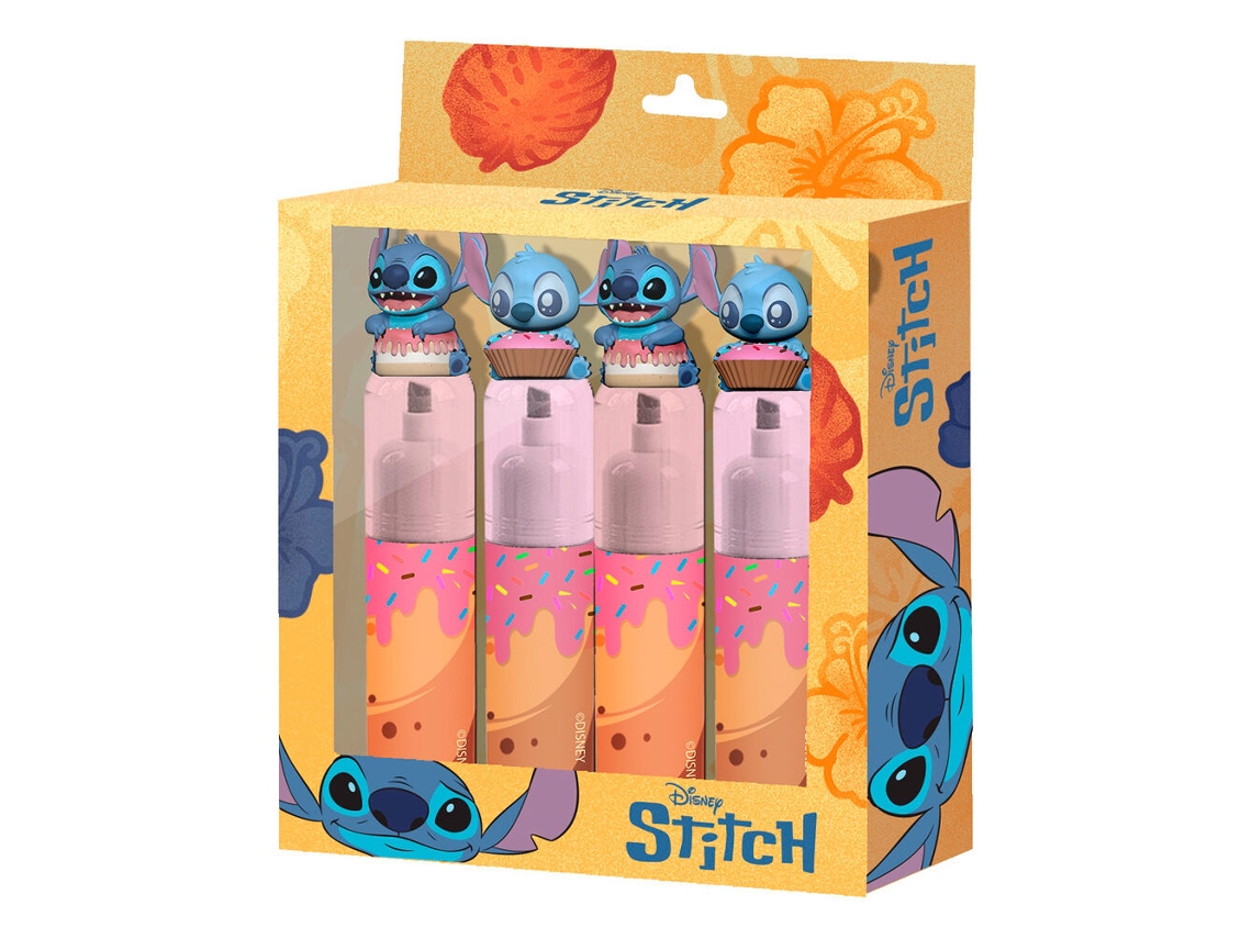 Pacote com 4 marcadores de texto Disney Stitch Karactermania