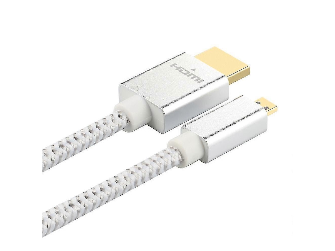 Cabo Micro Hdmi para 2.0 Macho de 3m 4k 60hz Celular, Câmera Digital, Pc e Projetor Prata AQUAFORGE