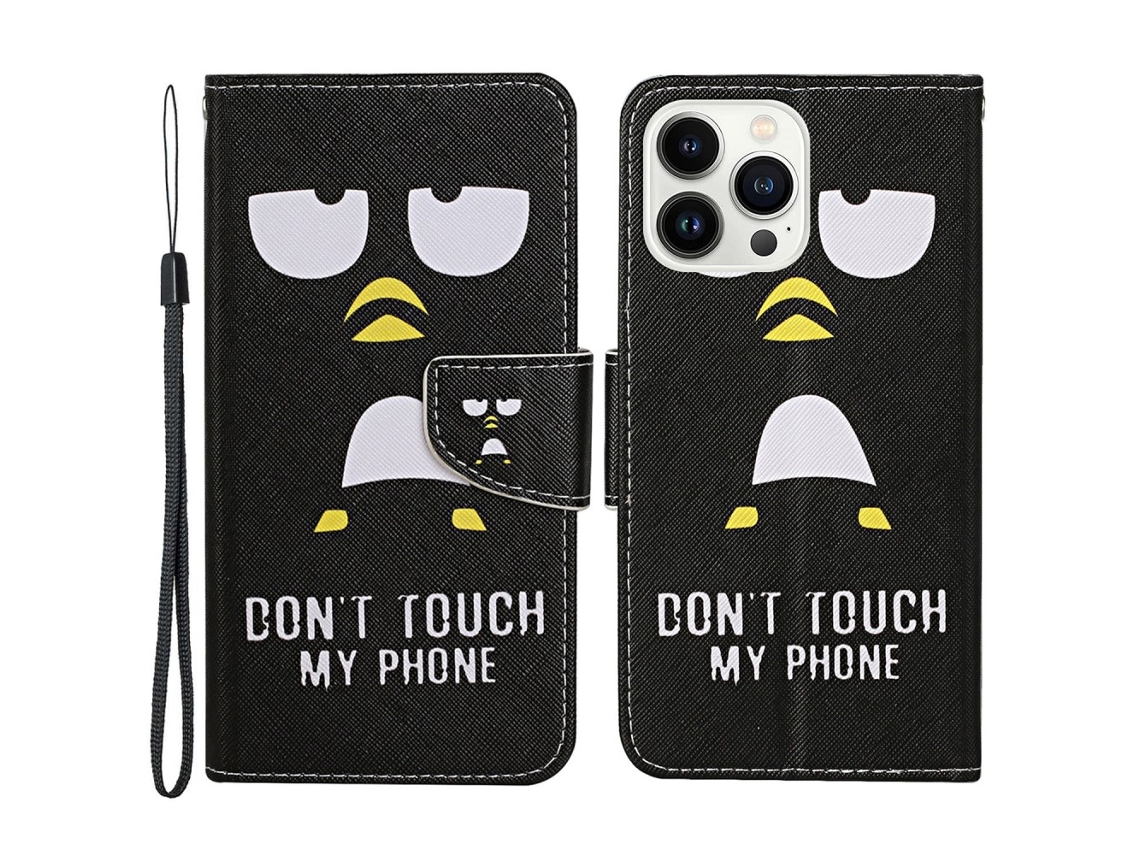 Capa Pega Pinguim Para Iphone 15 Pro Max Pele Sintética