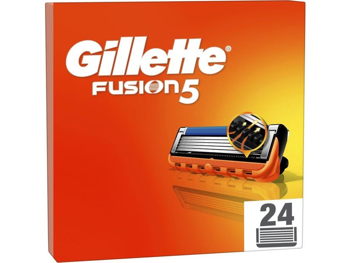 Recargas De Navalhas Gillette Fusion5 Para Homens, Pacote De 24, Lâminas Anti-fricção