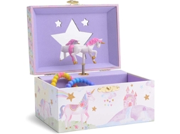Caixa de Música Unicórnio com Glitter para Meninas, Porta Joias Mélodie a Bela Sonhadora AQUAFORGE (14,5x10,5x8,5 cm)