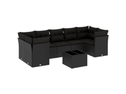 Garden Sofa Set, Garden Sofa Sets Vidaxl Preto Rattan / Vime (n/a)