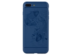 Capa de Telefone LAXISCREED Apple 7plus Azul Padrão Peixe