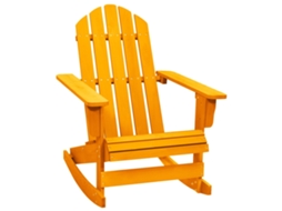 Cadeira Adirondack De Baloiçar P/ Jardim Abeto Maciço Laranja Dkd Home Decor