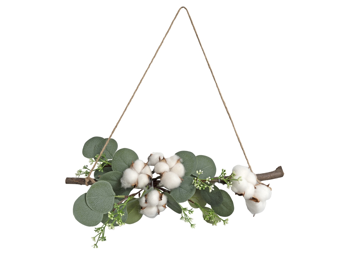 Laxiscreed Planta Artificial De Algodão E Eucalipto Para Parede, Decoração Natural E Elegante